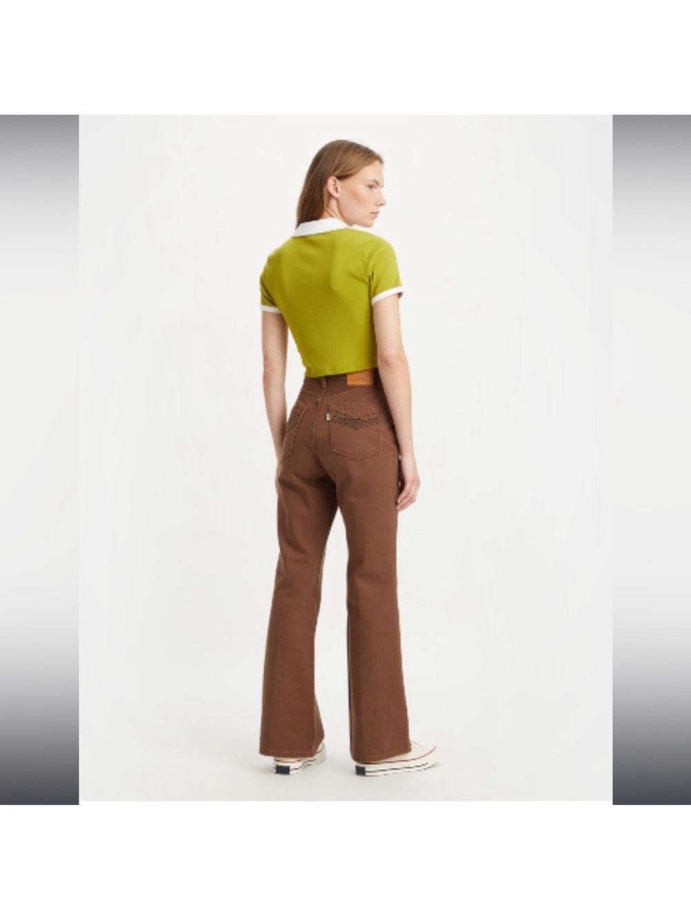 Levi’s Moving On Fudge Brown Flares Denim retro 70s pants 27 - Picture 3 of 5